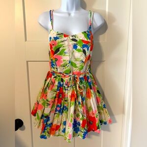 1960’s Vintage Gabar Floral Multicolor Pleated sunsuit size 10